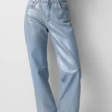 Pull and Bear metallic blue jeans 4