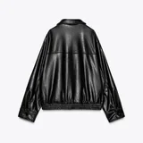 Женский оверсайз-бомбер ZARA из экокожи 6