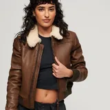 Кожаная утепленная куртка-бомбер Superdry 1