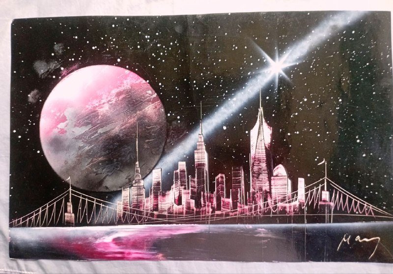 3 оригинальные картины Spray Paint Art Нью Йорк 3