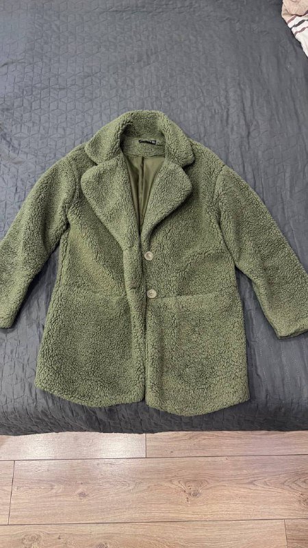 Куртка шубка зеленая размер s-m 2
