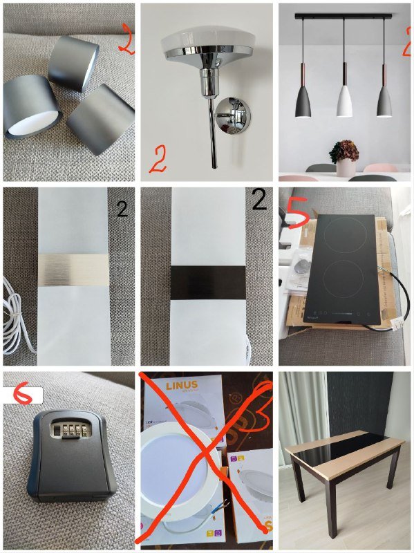 Обеденный стол Диез т7, варочная поверхность, светильники, ключница-сейф