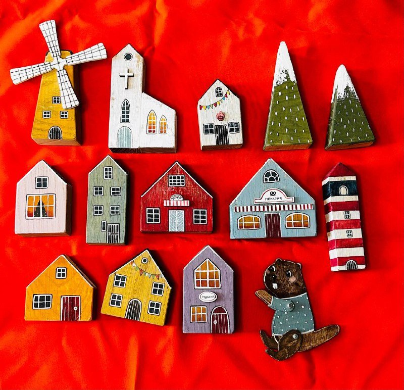 Ручные домики для декора летние и зимние