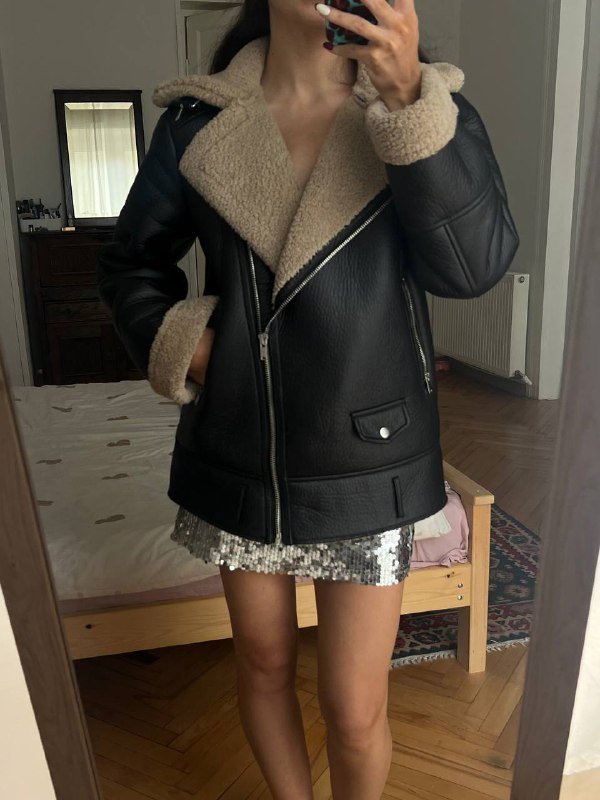 Винтажный пиджак Maxmara, Дубленка Stradivarius, Куртка из кожи, Мужской свитшот Adidas 3