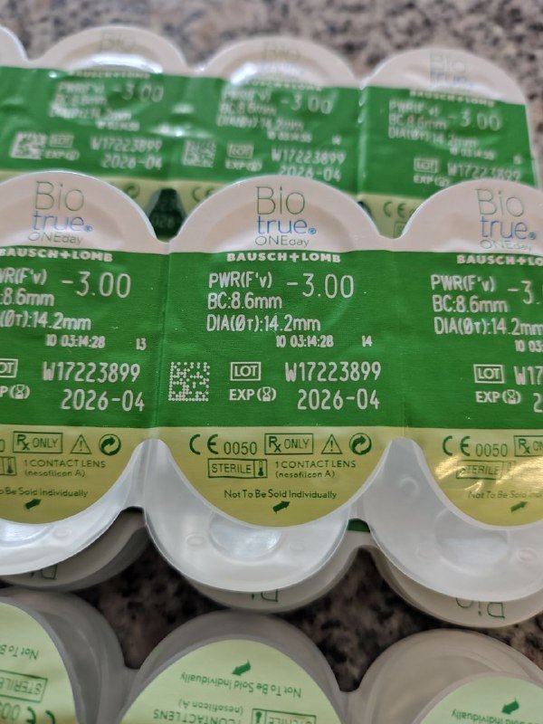 Линзы контактные Bio true -3.0 2
