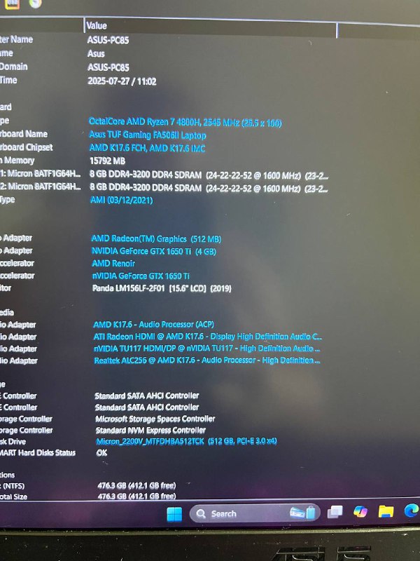 Ноутбук ASUS TUF FX505DD, ASUS TUF F15 FA506II 9