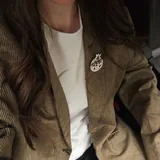 Винтажный коричневый пиджак Hugo Boss 7