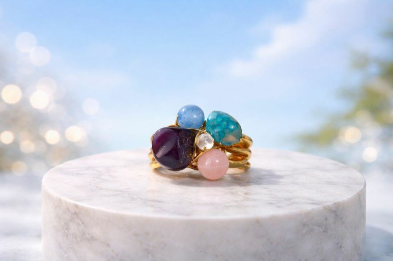 Natural stone rings 7