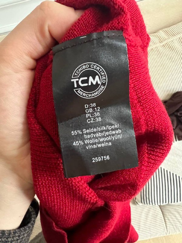 Красный джемпер женский шелк шерсть размер S 2