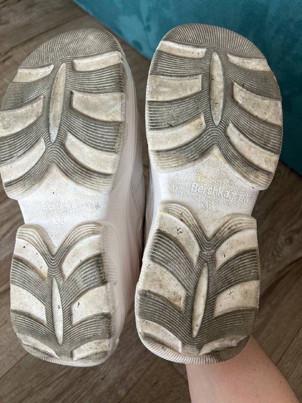 Белые кроссовки на платформе Bershka 7