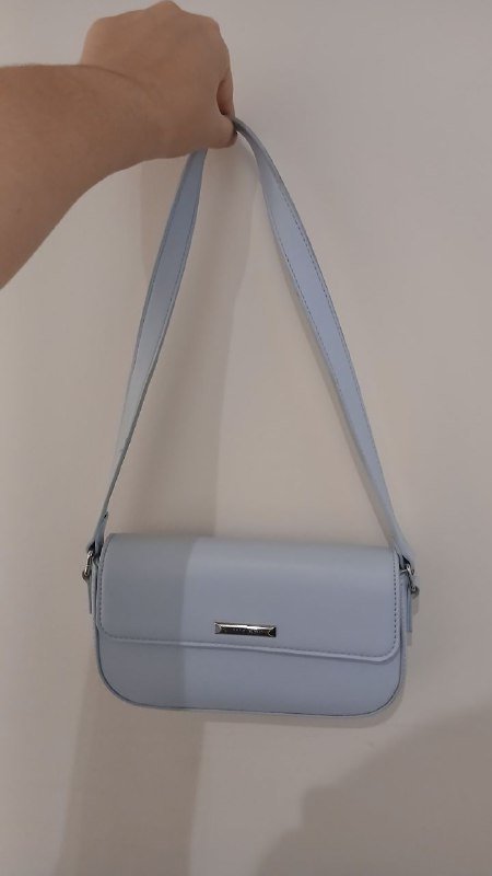 Голубая сумка кожзам плотная