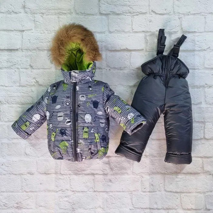 Зимний комплект одежды для детей куртка и полукомбинезон