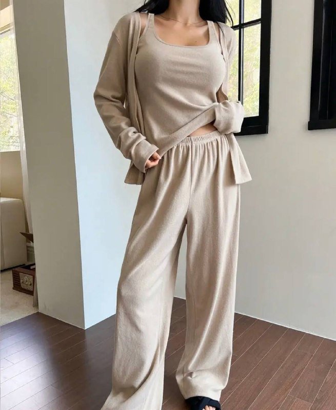 Домашний мягкий и теплый комплект штаны и майка