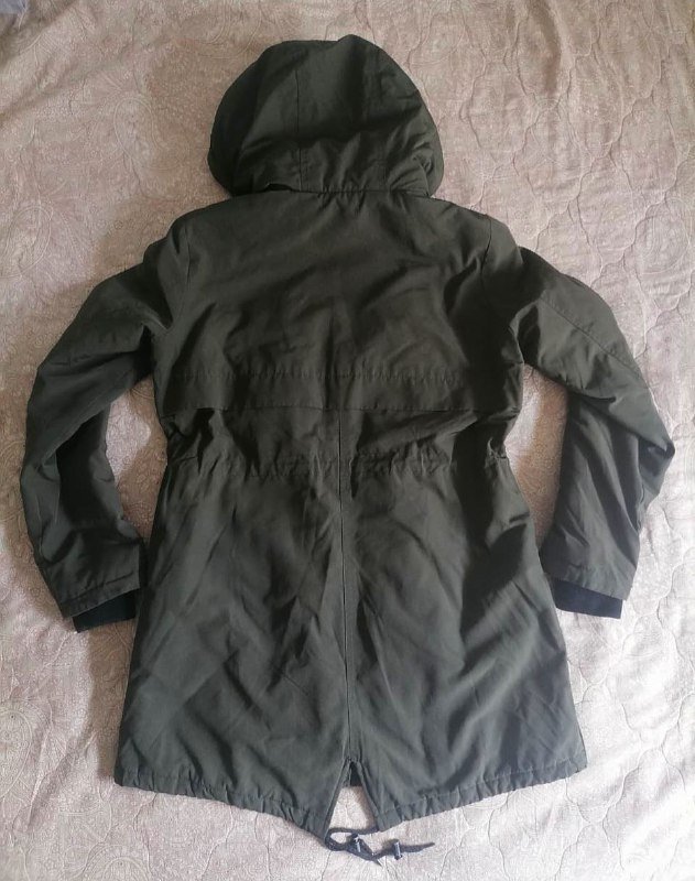 Куртка парка тёмный хаки размер S 3