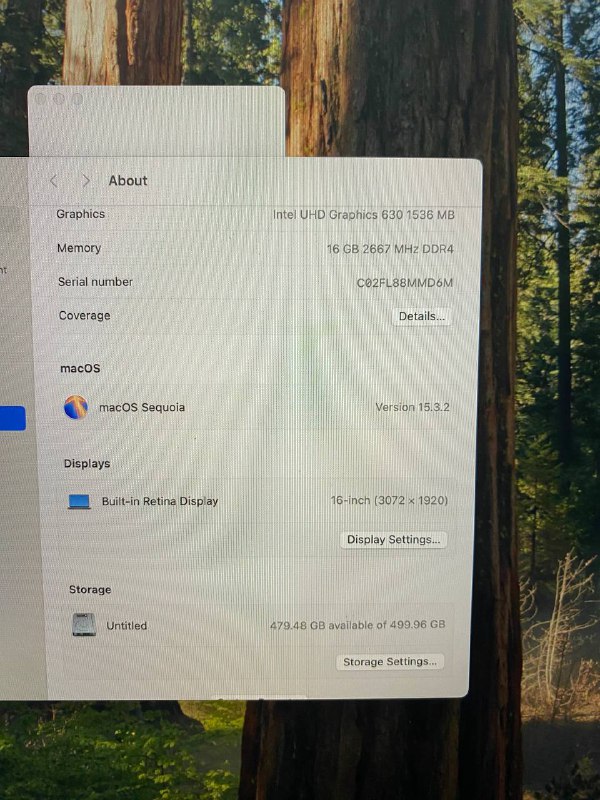 Macbook Pro i7 2019 16 inch 16GB RAM 512GB SSD 5