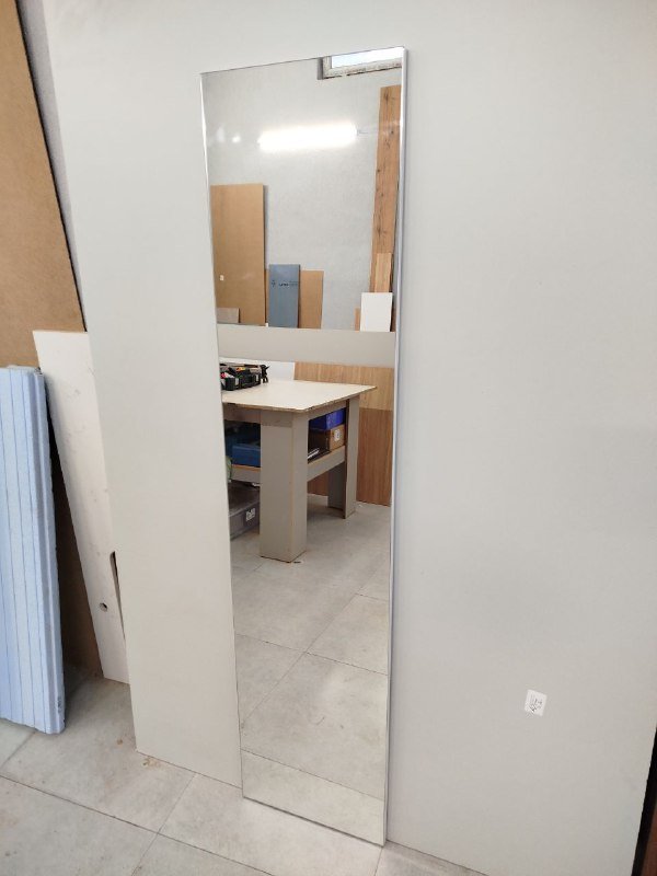 Зеркало 188x43 см на белом ЛДСП