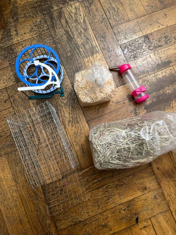 Стартед Пак колесо, поилка, клетка, солома, опилки для грызуна