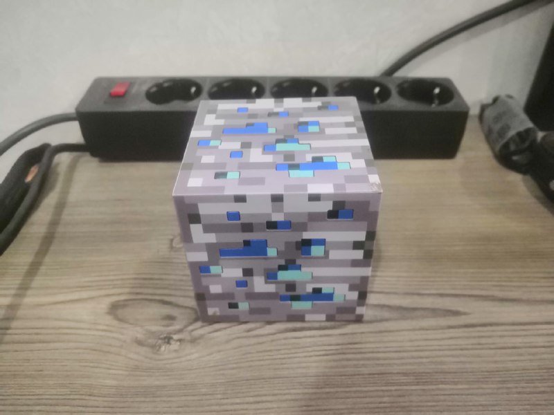 Светильник ночник Майнкрафт блок алмазной руды