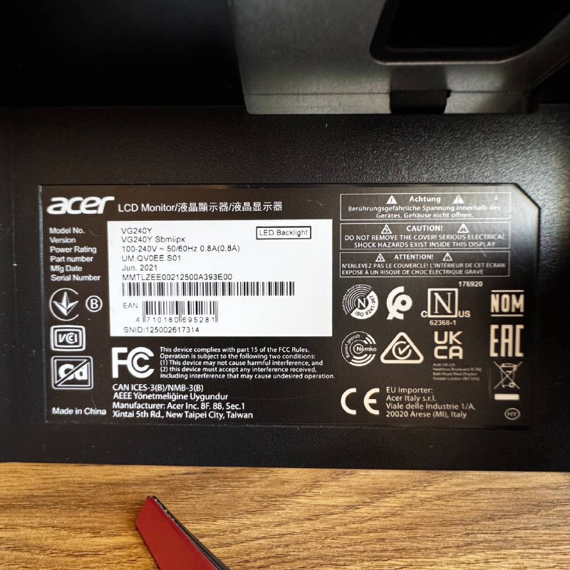Монитор Acer Nitro VG240Y 23.8 дюйма 4