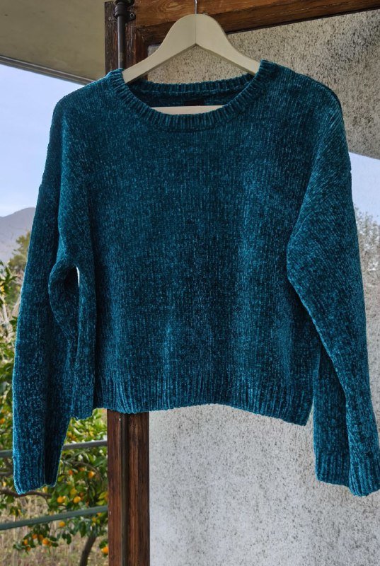 Велюровый свитер Sinsay размер XL укороченный