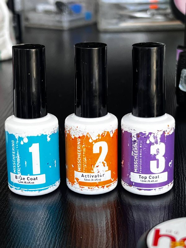 Base Coat, Activator, Top Coat для маникюра