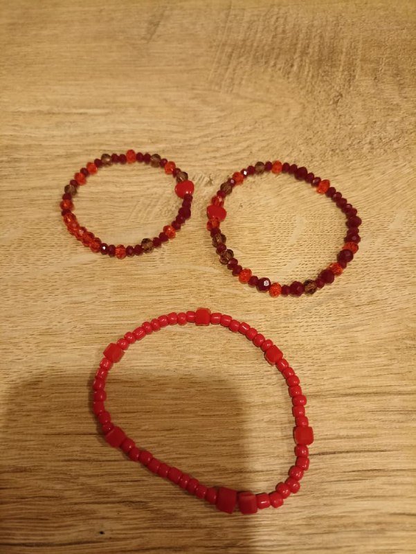 Набор ожерелье и браслеты, красные браслеты, браслеты из камней 2