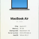 Macbook Air m1 16GB RAM 256GB Storage 3
