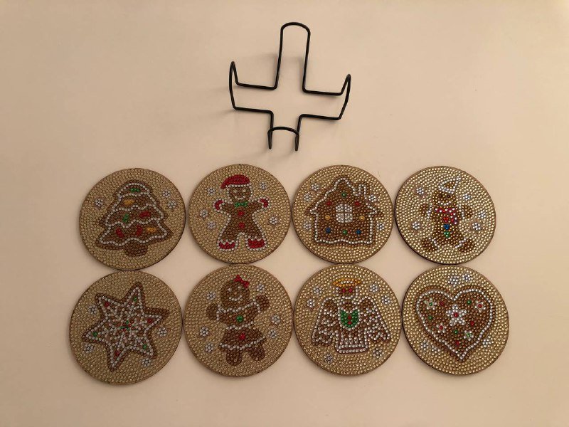 Подставки для стаканов и кружек из алмазных страз 8 шт