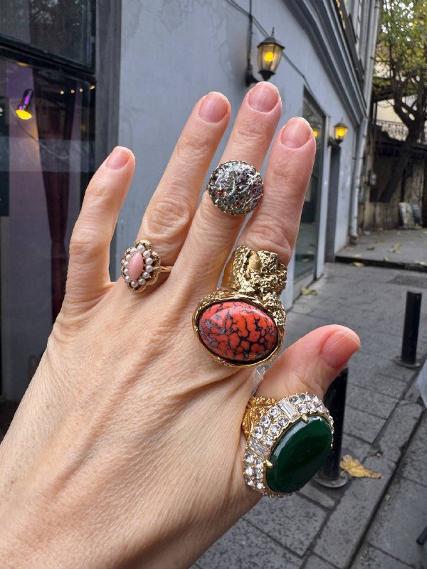 Винтажные кольца с камнями 2
