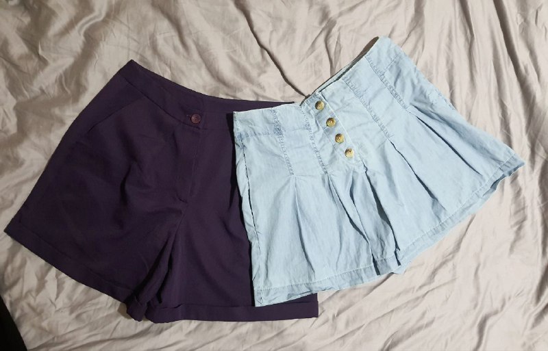 Женская рубашка UNIQLO, брюки сиреневые, вельветовые джинсы Zarina, шорты, плиссированная юбка 7