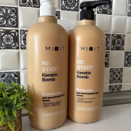 Шампунь и бальзам MIXIT Restart Keratin Bomb