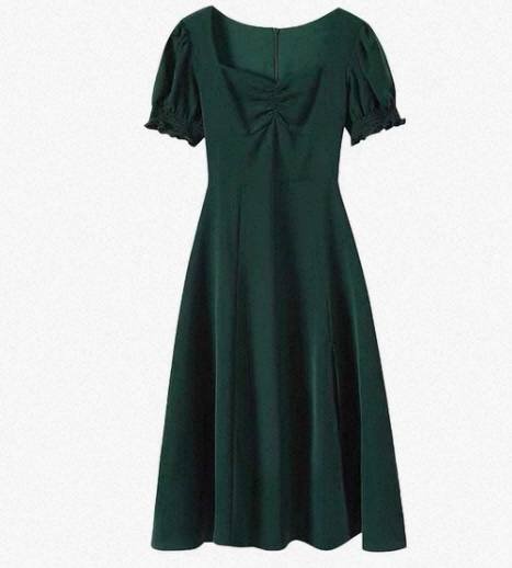 изумрудное платье, длинная и короткая хлопковая рубашка 2