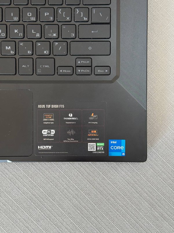 Ноутбук Asus TUF Dash F15, мышь Logitech, вебкамера, штатив 2
