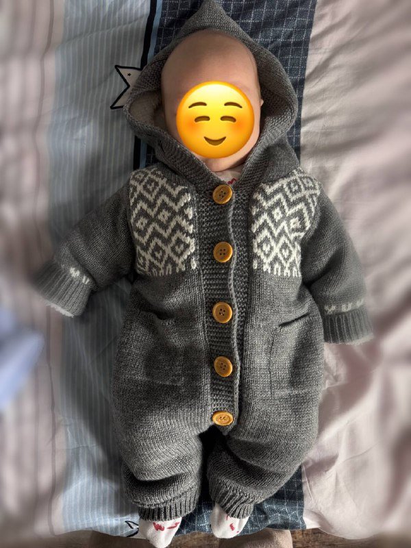 Вязаный костюм для малыша 1-3 месяца 2