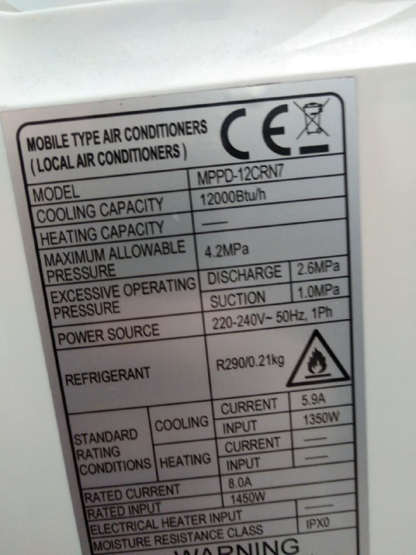 Кондиционер напольный портативный Midea MPPX-12CRN7 Ioniser Cooling 6