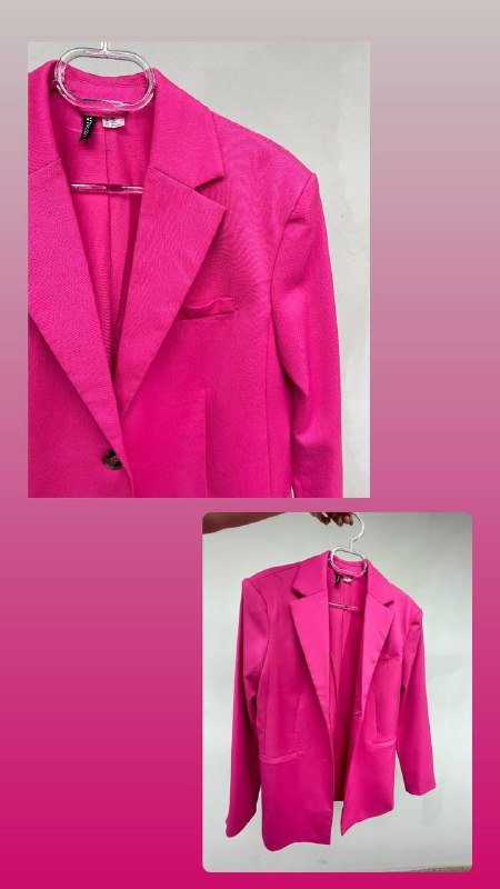 Розовый оверсайз пиджак H&M, размер xs-s 3
