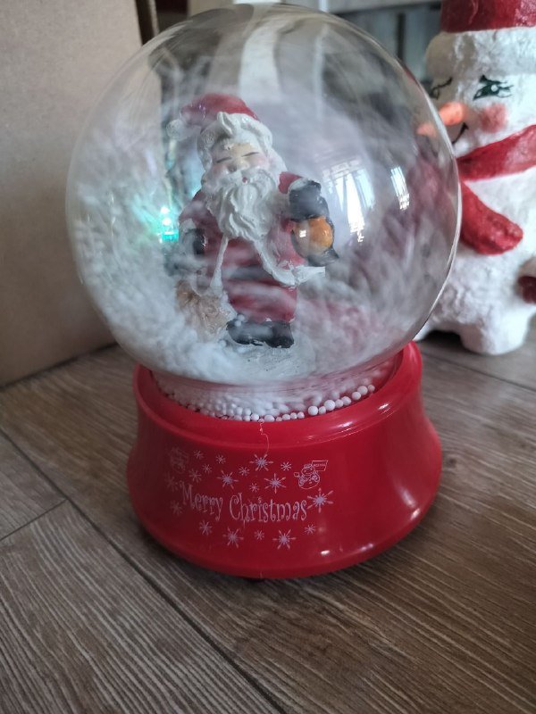 Набор ёлочных украшений, снеговичок, камин, светильник, снежный шар 8