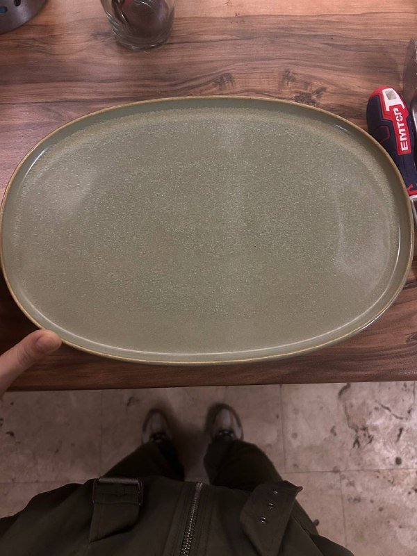 Зеленые, бежевые глубокие и плоские тарелки 3