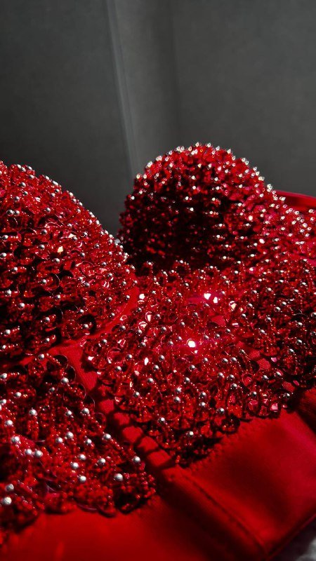 Корсетный топ женский красный с украшениями 2