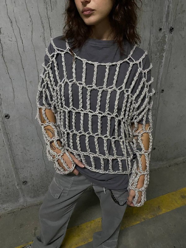 Сетка худи шерсть акрил Oversize 3