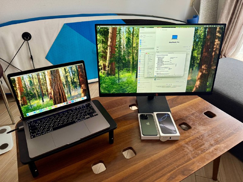 MacBook Pro 13 M1, iPhone 16 Pro 256GB, монитор LG 27 дюймов