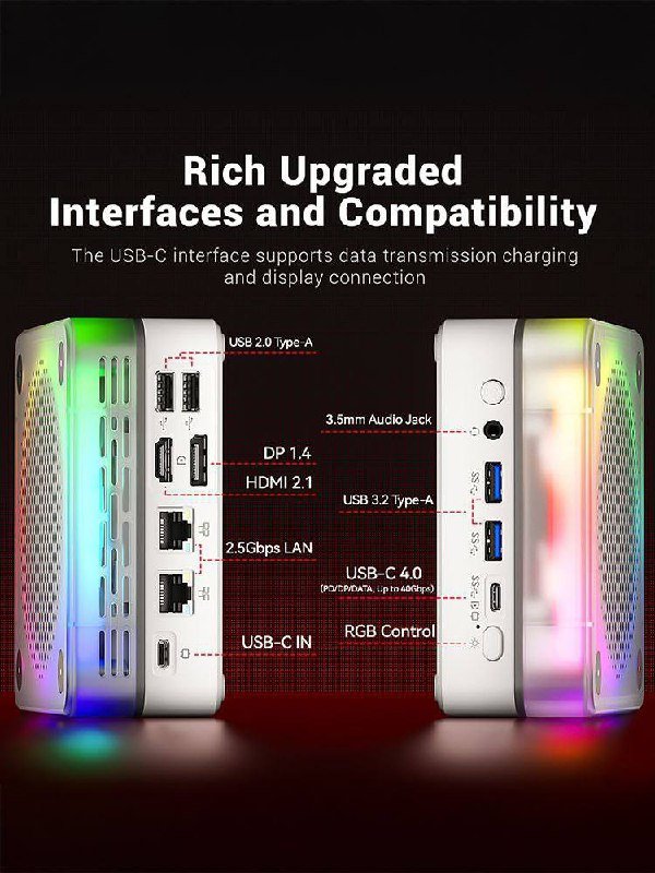 Мини-ПК Genmachine Ryzen9 8945HS ES, Radeon 780M, 16GB/512GB 3