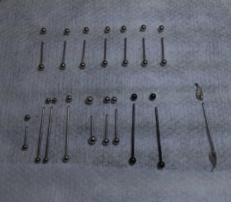 Украшения для языка, банан для пупка, нострил, штанги из медицинской стали и титана 4