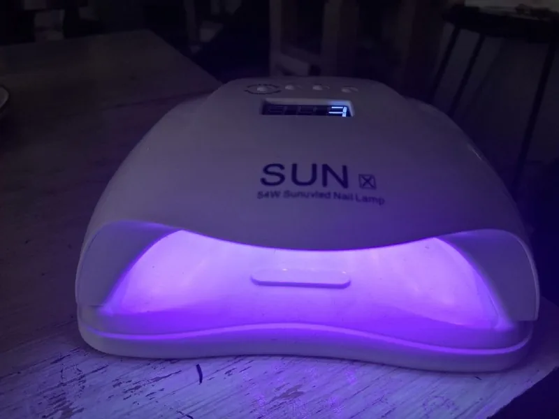 UV/LED лампа SUN X 54W, кисть, щетка, пилочки, гели 1