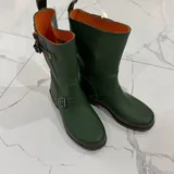 Lavender and green rubber boots 3