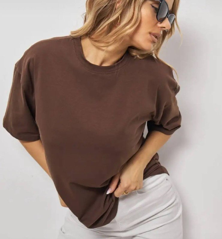 Женская или унисекс футболка шоколад 100% хлопок S 2