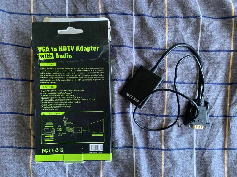 VGA to HDTV adapter with audio