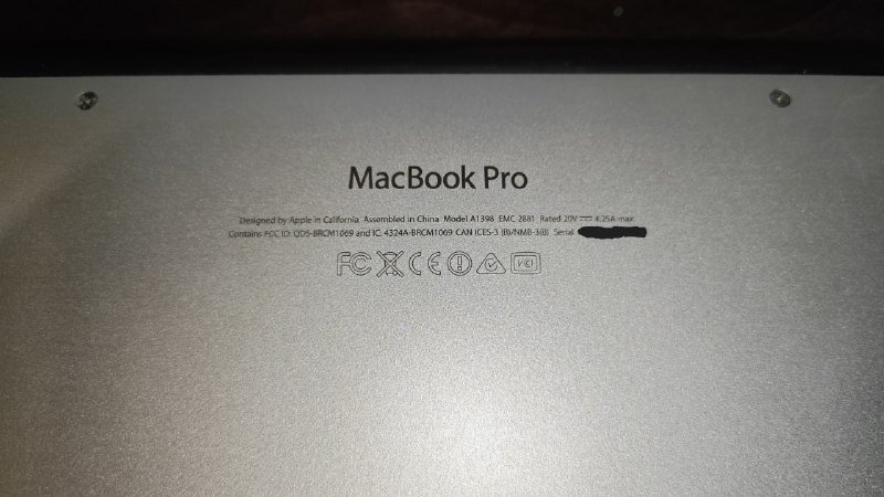 MacBook Pro 15 Mid 2015 Retina A1398 Intel Core i7 16GB RAM 500GB 6