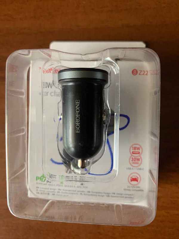 Мощное автомобильное зарядное Borofone 30w 3