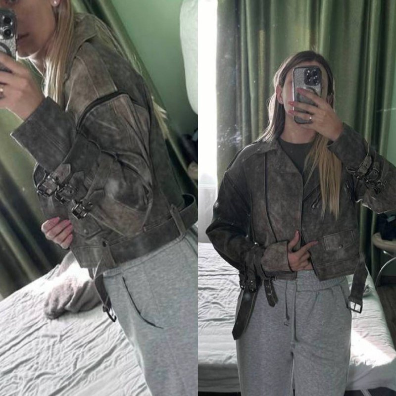 Косуха трансформер из натуральной кожи, размер С